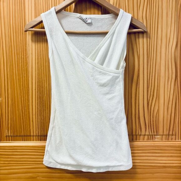 Michael Stars White Sleeveless Faux Wrap Tank Top Made in the US OSFM - Picture 1 of 3